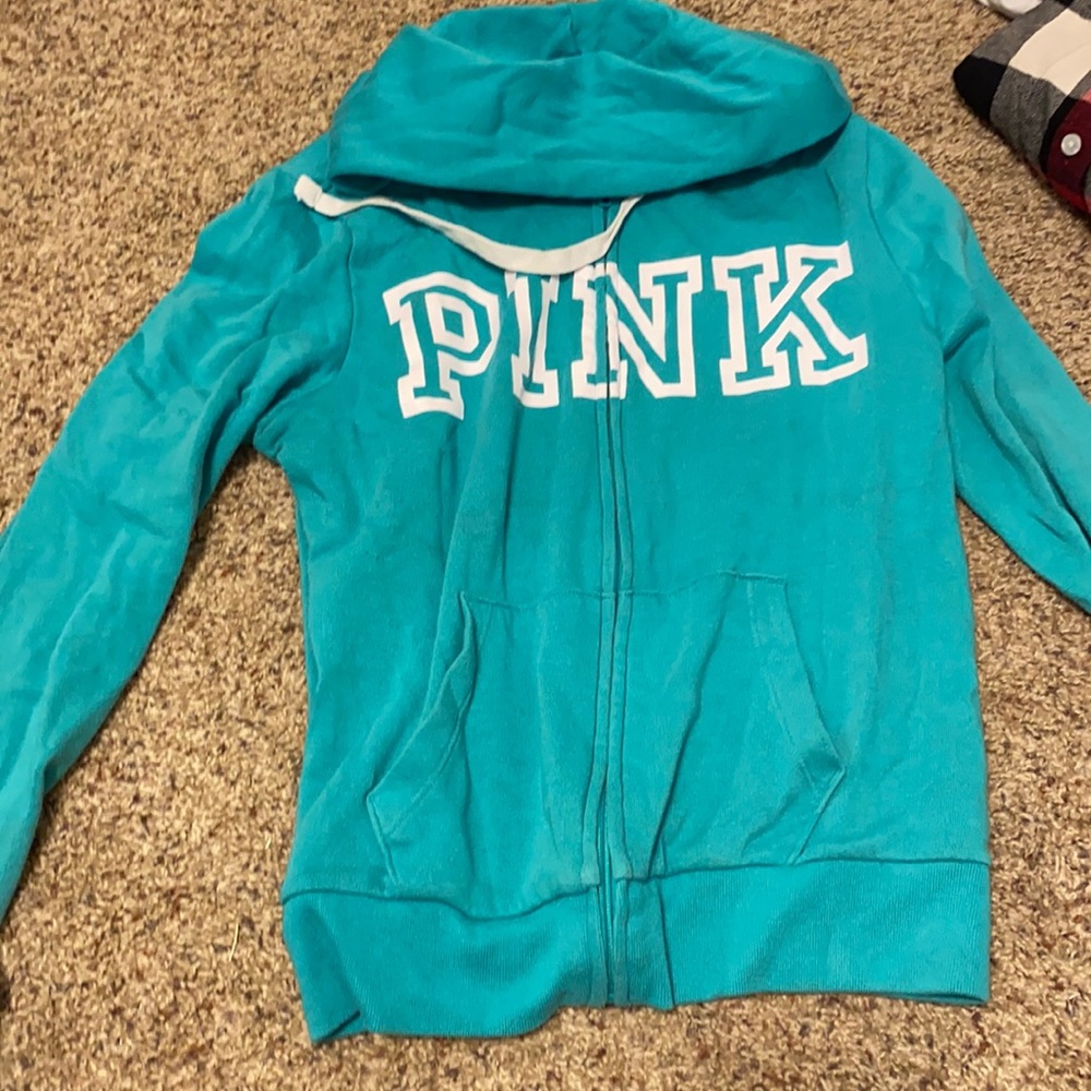 Teal PINK zip up jacket size XS